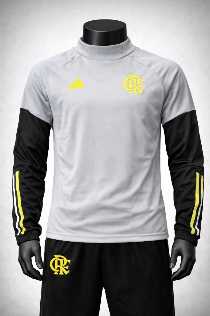 Conjunto Agasalho Flamengo Cinza